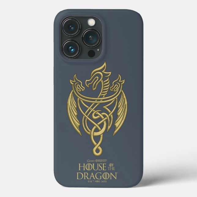HOUSE OF THE DRAGON | Golden Filigree Dragon Crest Case-Mate iPhone Hülle (Rückseite)