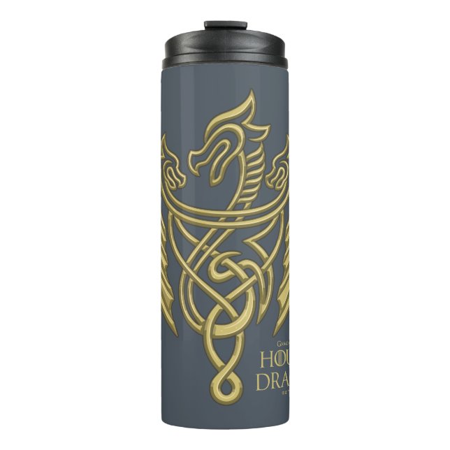 HOUSE OF THE DRAGON Golden Filigree Dragon Crest Thermosbecher (Vorderseite)