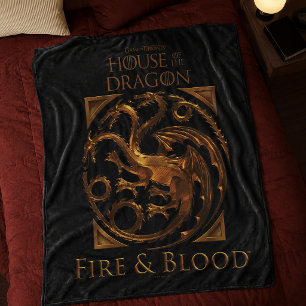 HOUSE OF THE DRAGON Haus Targaryen Siegel Fleecedecke