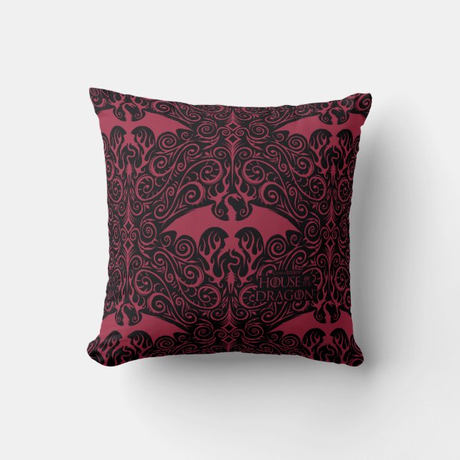 HOUSE OF THE DRAGON | Red Dragon Filigree Pattern Kissen (Vorderseite)
