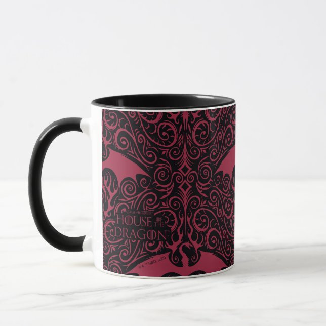 HOUSE OF THE DRAGON Red Dragon Filigree Pattern Tasse (Links)