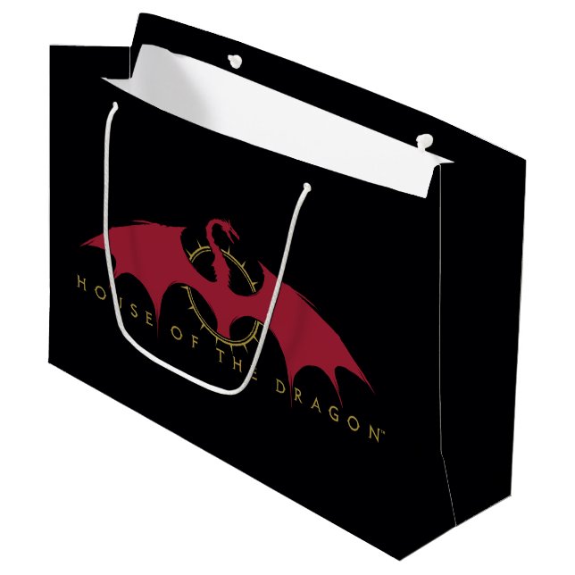HOUSE OF THE DRAGON Red Dragon Graphic Große Geschenktüte (Vorderseite Schrägansicht)