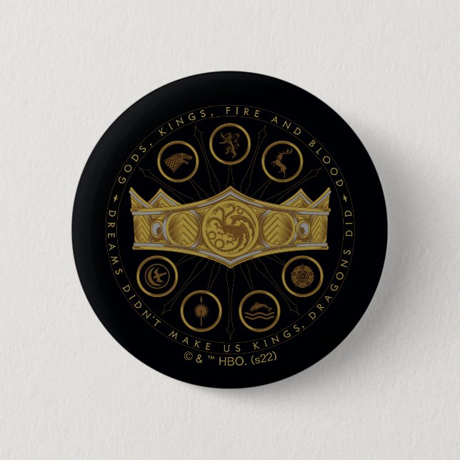 HOUSE OF THE DRAGON Seven Kingdoms Crown Graphic Button (Vorderseite)