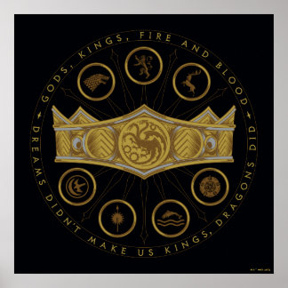 HOUSE OF THE DRAGON Seven Kingdoms Crown Graphic Poster