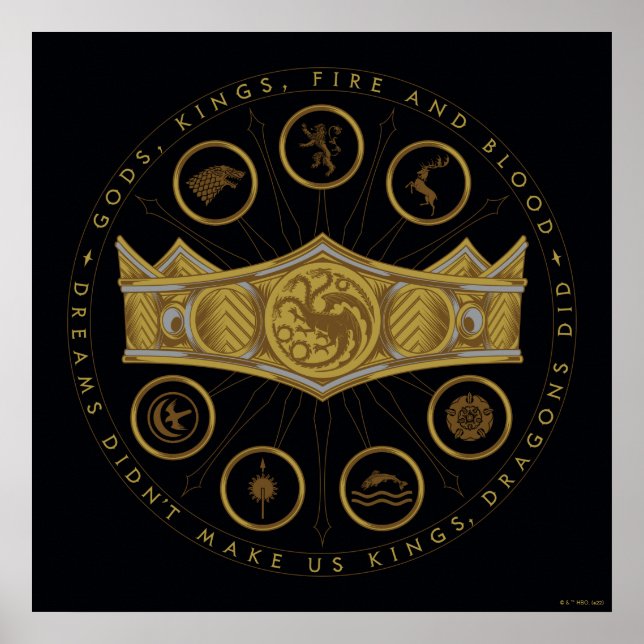 HOUSE OF THE DRAGON Seven Kingdoms Crown Graphic Poster (Vorne)