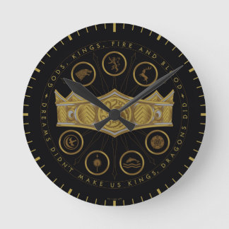 HOUSE OF THE DRAGON Seven Kingdoms Crown Graphic Runde Wanduhr