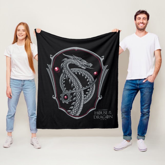 HOUSE OF THE DRAGON | Silver Dragon Crest Fleecedecke (Beispiel)