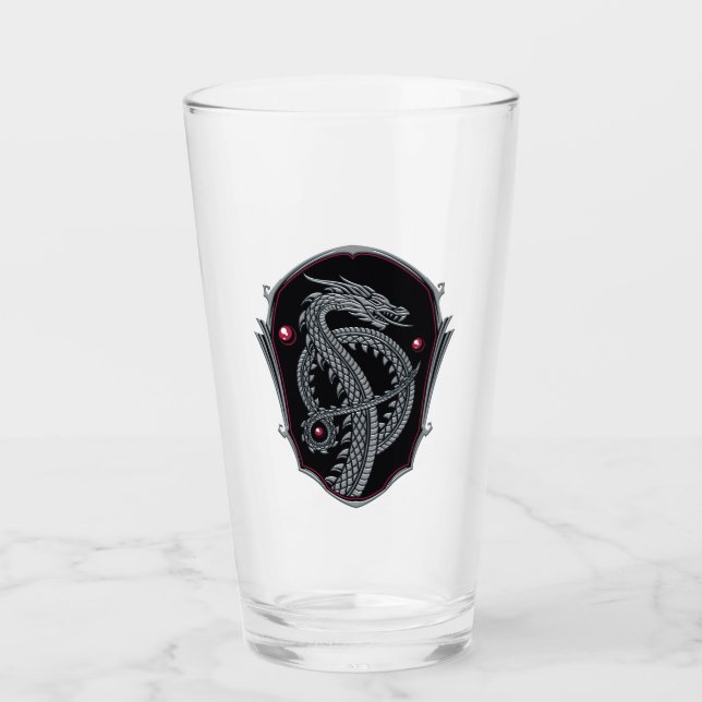 HOUSE OF THE DRAGON Silver Dragon Crest Glas (Vorderseite)