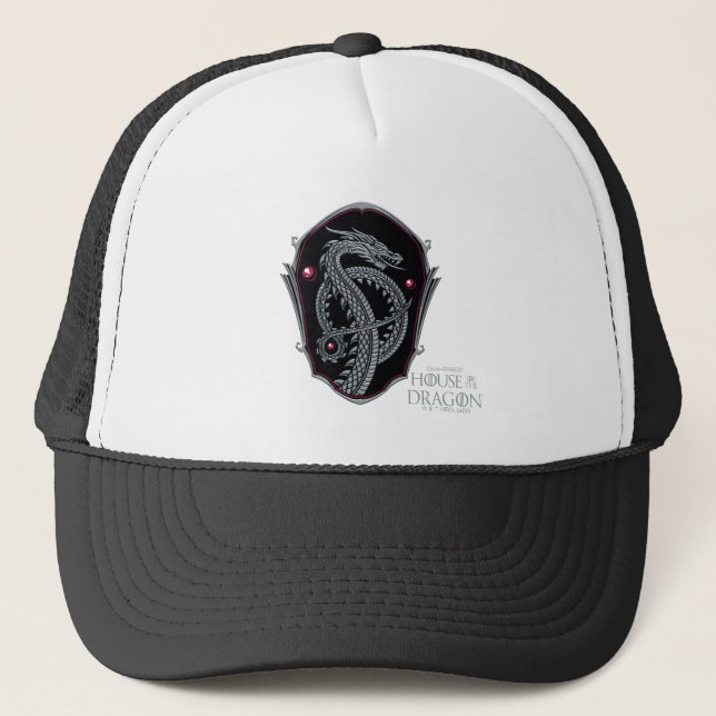 HOUSE OF THE DRAGON Silver Dragon Crest Truckerkappe (Vorderseite)