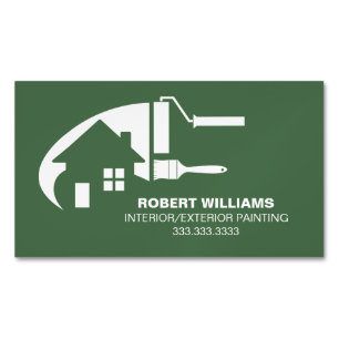 House Painter Beruflich Green Magnetische Visitenkarte