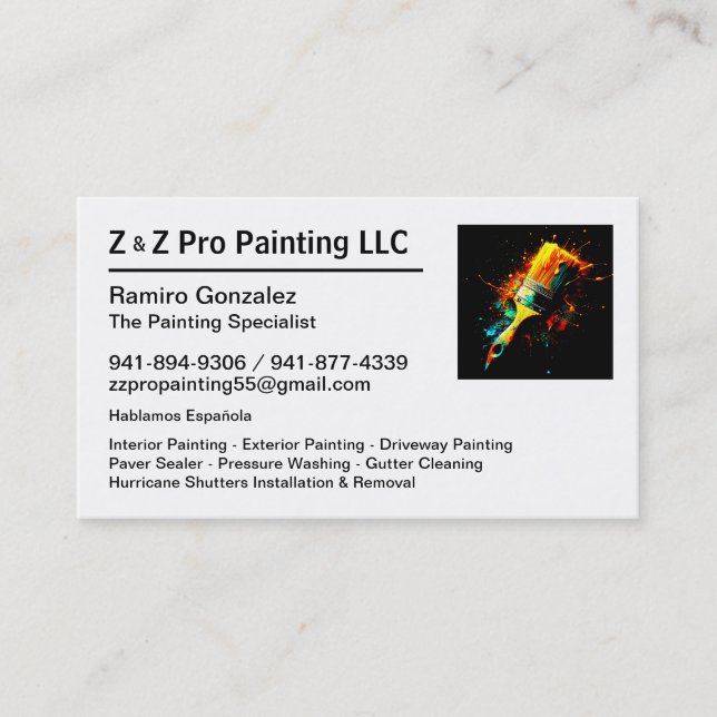House Painter Gonzalez Business Card Visitenkarte (Vorderseite)