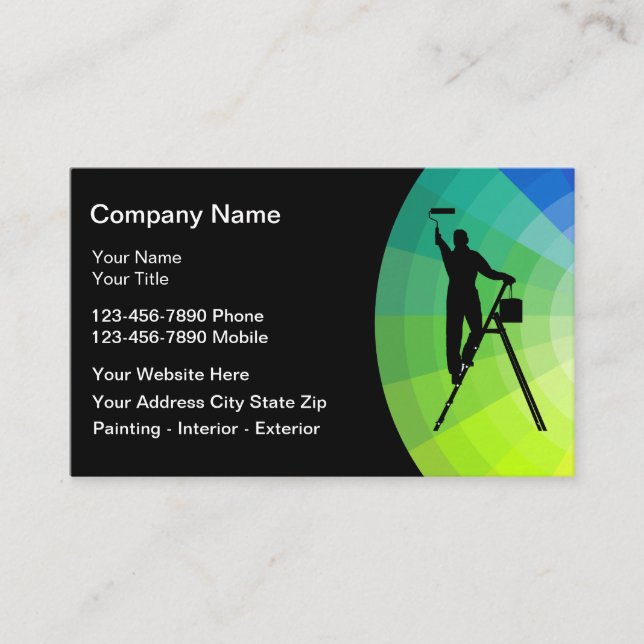 House Painter Modern Editable Business Cards Visitenkarte (Vorderseite)