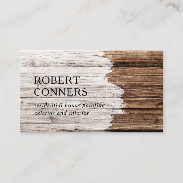 House Painter Painter Wood Business Card Visitenkarte (Vorderseite)