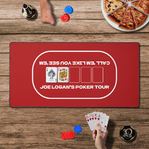 House Party Texas Hold'em Red White Poker Table