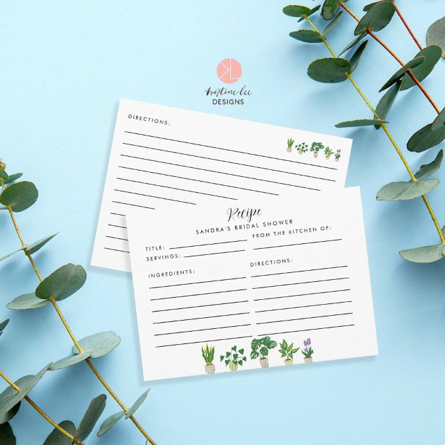 House Pflanze Brautparty Rezept Karte (Von Creator hochgeladen)