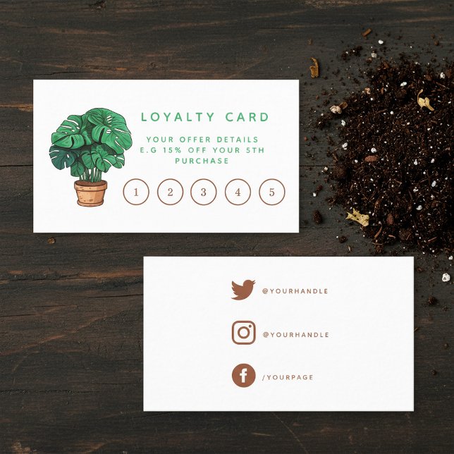 House Pflanze Shop Treuekarte. Treuekarte (House plant shop loyalty card.)