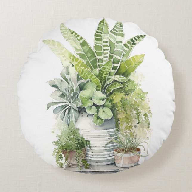 House Plants Rundes Kissen (Vorderseite)