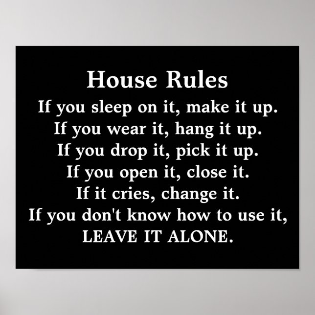 House Rules - Plakatdruck Poster (Vorne)