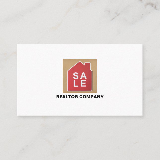 House Sale Logo, Realtor, Anwesen Agent Visitenkarte (Vorderseite)