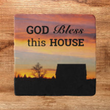 House Sessing Sunset Silhouette