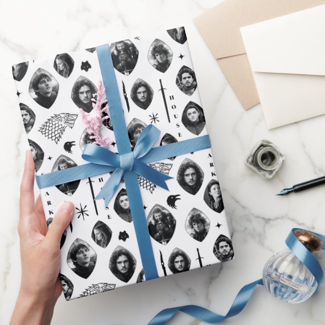 House Stark Icons & Portraits Muster Geschenkpapier (Schenken)