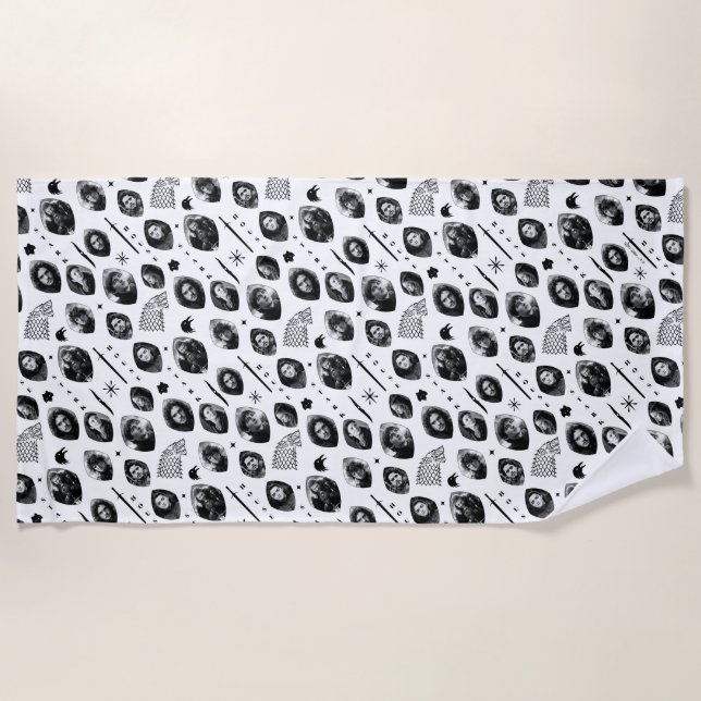 House Stark Icons & Portraits Muster Strandtuch (Vorderseite)