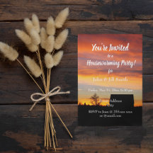 House Sunset Silhouette Housewarming Party