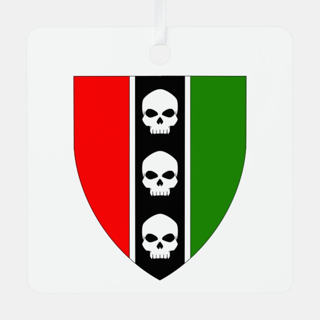 House Three Skulls Keramik Ornament Aus Metall (Vorderseite)