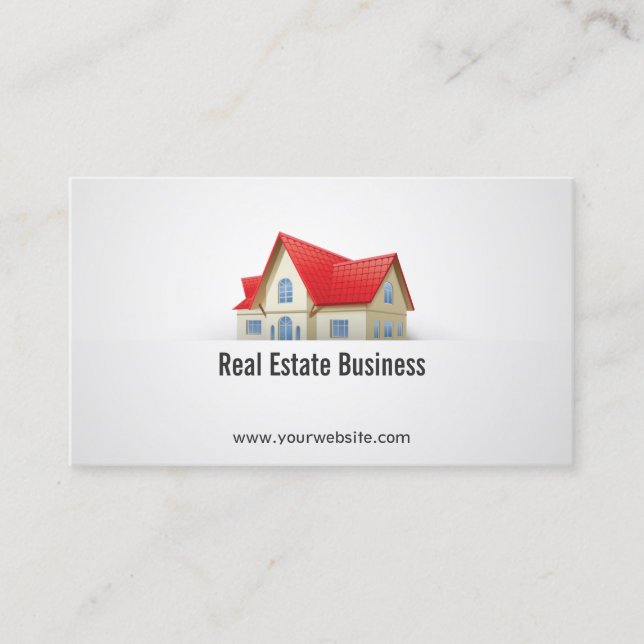 House with Red Roof Real Anwesen Business Card Visitenkarte (Vorderseite)