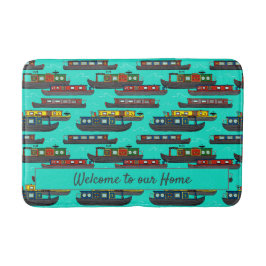 Houseboat Narrowboat Gemusterte Barges Badematte
