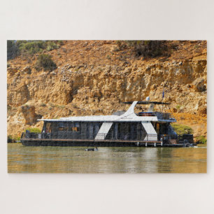 Houseboot und Wasserskier, Murray River, Australie