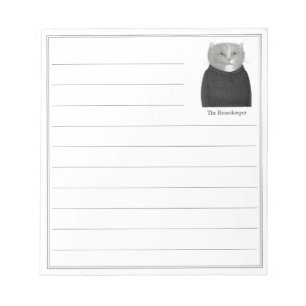 HOUSEKEEPER CAT 5.5x6 Notepad + Linien Notizblock