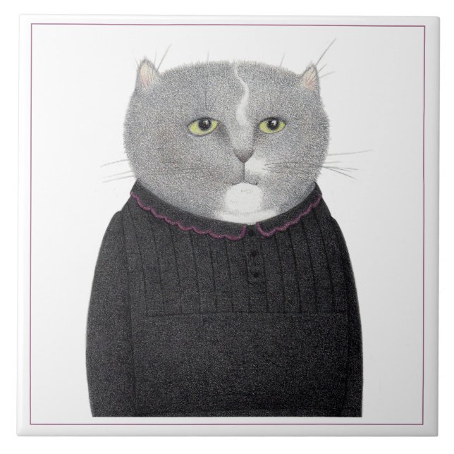 HOUSEKEEPER CAT 6" Square Keramik Tile Fliese (Vorderseite)