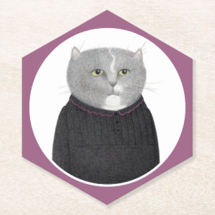 HOUSEKEEPER CAT Pointy Hexagon Paper Untersetzer
