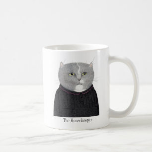 HOUSEKEEPER CAT Weiße Tasse + Text