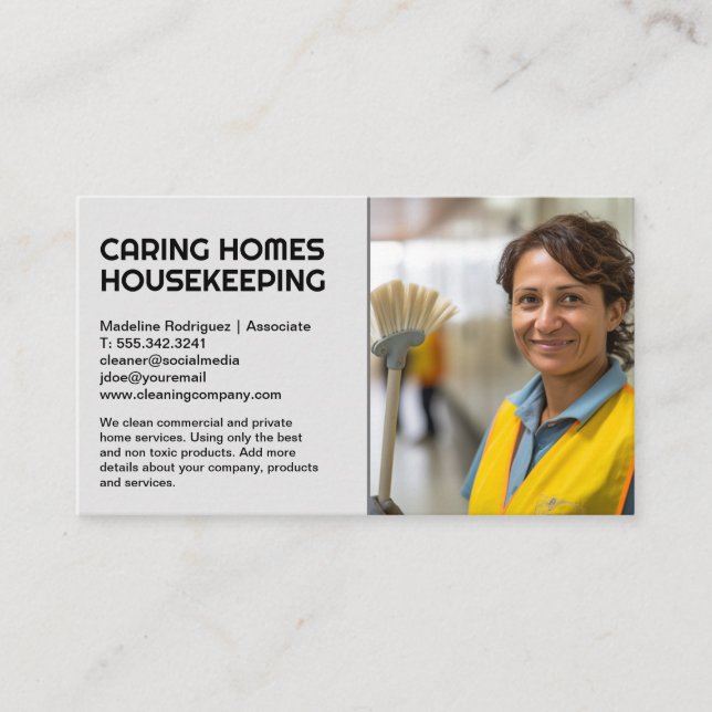 Housekeeper lächeln | Maid-Services Visitenkarte (Vorderseite)