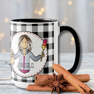 Housekeeper-Reinigung Lady Cartoon Vielen Dank Tasse