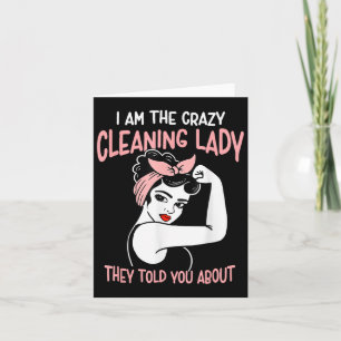Housekeeping Retro Frau Funny Im Crazy Cleani Karte