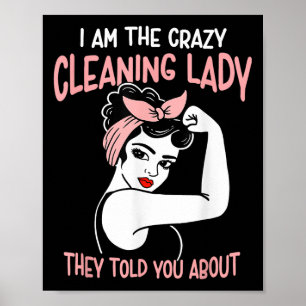 Housekeeping Retro Frau Funny Im Crazy Cleani Poster