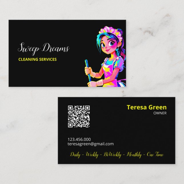 Housemaid Housekeeper QR Visitenkarte (Vorne/Hinten)