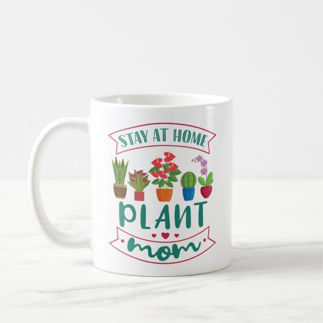 Houseplant Lover Stay At Home Plant Mom Kaffeetasse (Links)