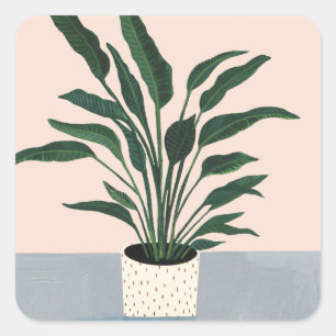 Houseplant Quadratischer Aufkleber