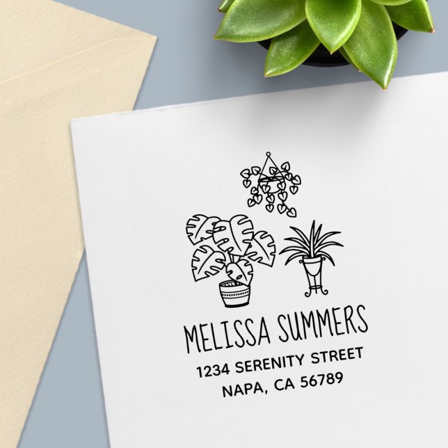 Houseplants Hobby Address Permastempel (Von Creator hochgeladen)