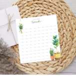 Houseplants Plant Lover Personalized Lined  Notizblock<br><div class="desc">These beautiful notepads feature watercolor houseplants and your custom text.</div>