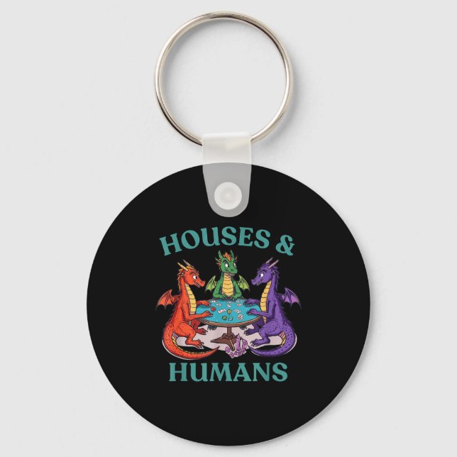 Houses And Humans Dragon Tabletop Rpg Fantasy Paro Schlüsselanhänger (Vorderseite)