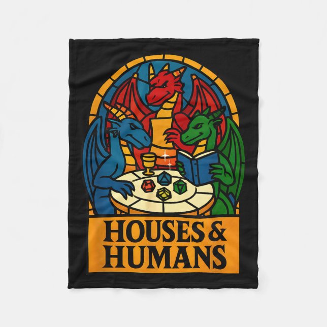 Houses And Humans Funny Rpg Nerdy Gamers Men Women Fleecedecke (Vorderseite)
