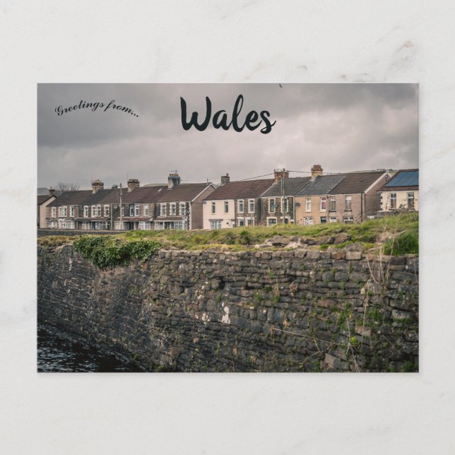 Houses in Wales Postkarte (Vorderseite)