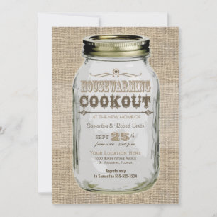 Housewarming Cookout Mason Jar Einladung