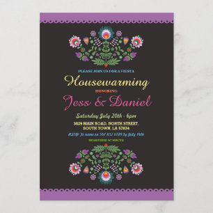 Housewarming-Party-Fiesta-mexikanische Blumen Einladung