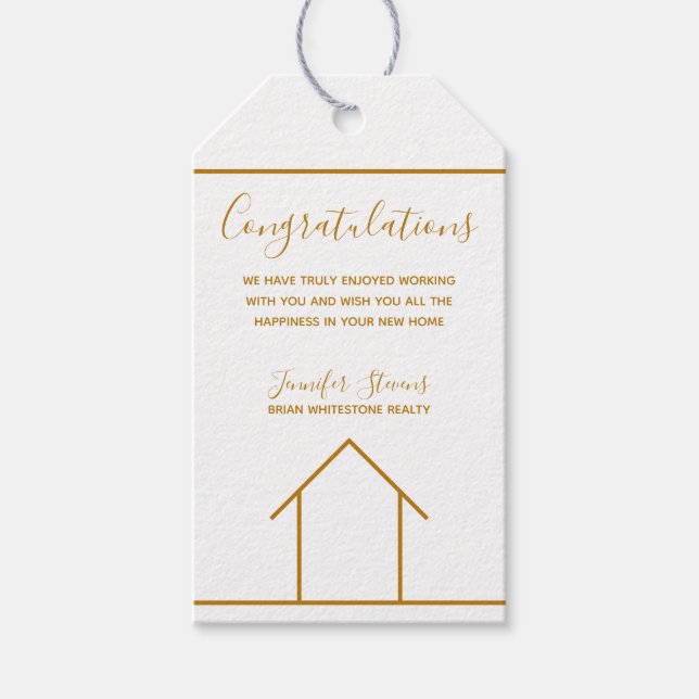 Housewarming Real Anwesen Company Gratulation Geschenkanhänger (Vorderseite)